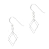 Diamond Offset Wirework Sterling Silver 925 Hook Earrings