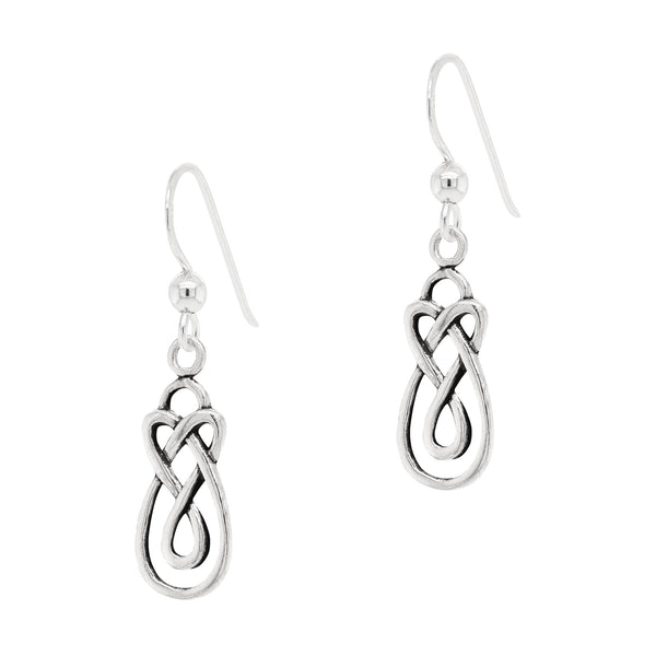 Celtic Knot Drop Sterling Silver 925 Hook Earrings