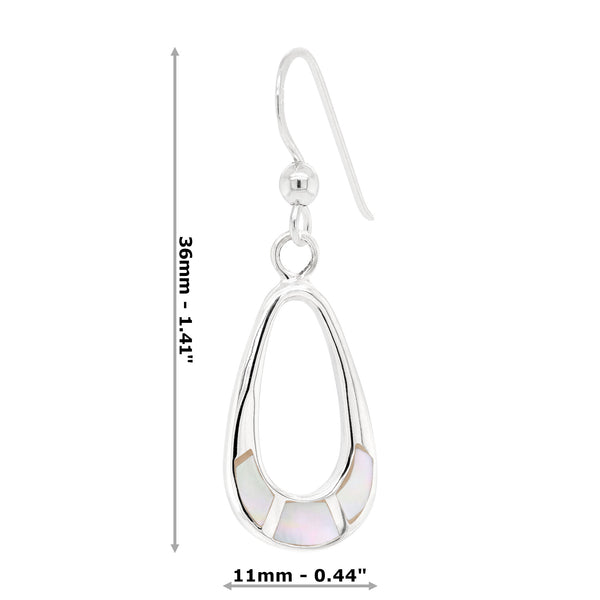 Shell Drop Cutout Sterling Silver 925 Hook Earrings