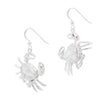 Crab Crustacean Shell Sterling Silver 925 Hook Earrings