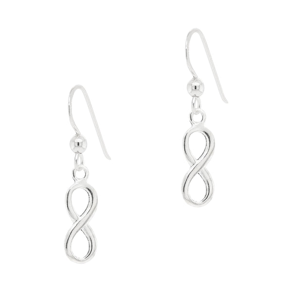 Infinity Symmetric Sterling Silver 925 Hook Earrings