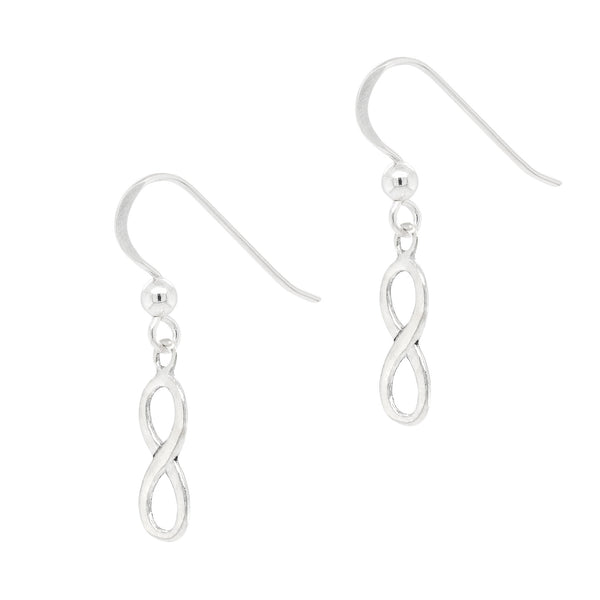 Infinity Symmetric Sterling Silver 925 Hook Earrings
