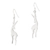 Reindeer Silhouette Sterling Silver 925 Hook Earrings