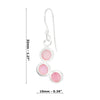 Triple Offset Circles Coloured Shell Sterling Silver 925 Hook Earrings