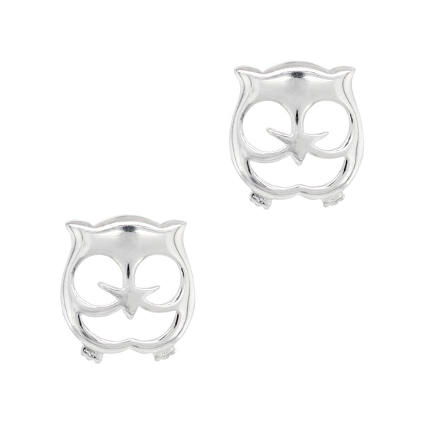 925 sterling silver owl silhouette stud earrings