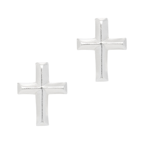 Crucifix Religious Cross Sterling Silver 925 Stud Earrings