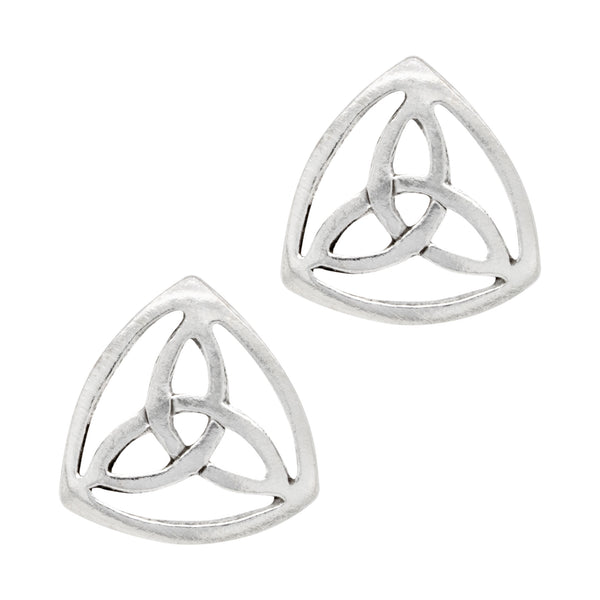 Triquetra Trinity Shield Celtic Knot Sterling Silver 925 Studs