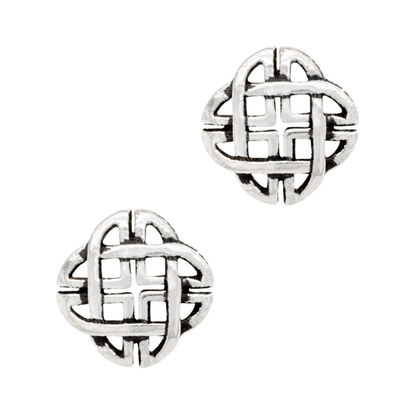 Celtic Dara Shield Knot Sterling Silver 925 Studs