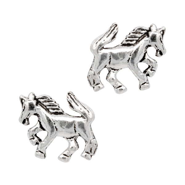 Horse Pony Trotting Sterling Silver 925 Studs