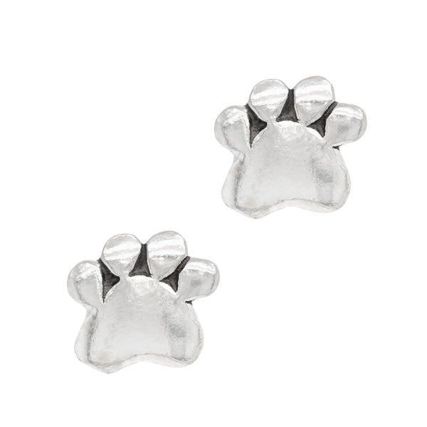 Puppy Paw Silhouette Sterling Silver 925 Studs