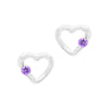 Love Heart Single Cubic Zirconia Sterling Silver 925 Stud Earrings