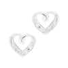 Love Heart Twist Asymmetric Cubic Zirconia Sterling Silver 925 Stud Earrings