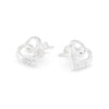 Love Heart Twist Cubic Zirconia Sterling Silver 925 Stud Earrings