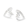 Love Heart Twist Asymmetric Cubic Zirconia Sterling Silver 925 Stud Earrings