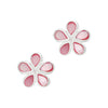 Five Petal Flower Coloured Shell Sterling Silver 925 Stud Earrings