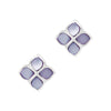 Four Petal Flower Coloured Shell Sterling Silver 925 Stud Earrings