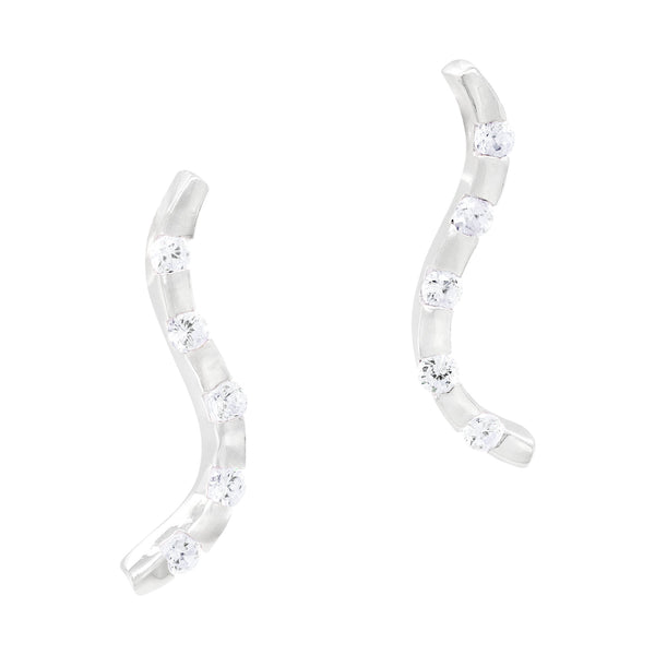 Coloured Diamante Twist Block Sterling Silver 925 Stud Earrings