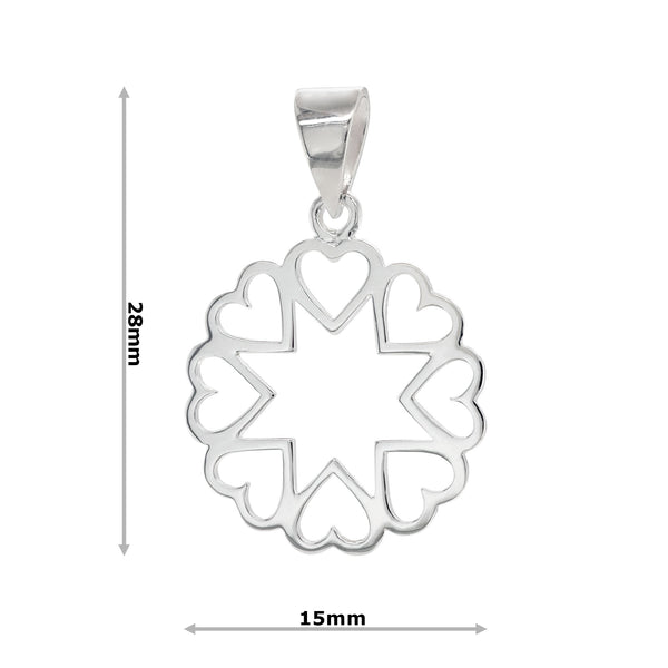 925 sterling silver star hearts pendant