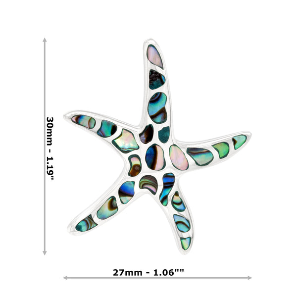 Spotted Starfish Shell Sterling Silver 925 Pendant