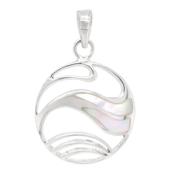 Circular Cutout Mother of Pearl Sterling Silver 925 Pendant