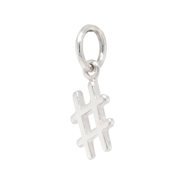 Hash Tag Sterling Silver 925 Charm