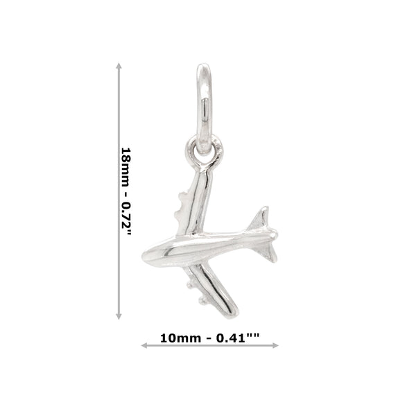 Jet Airplane Sterling Silver 925 Charm