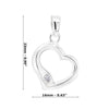 Love Heart Single Cubic ZirconiaSterling Silver 925 Pendant