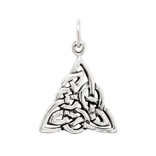 Celtic Knot Triangle Medium Sterling Silver 925 Pendant