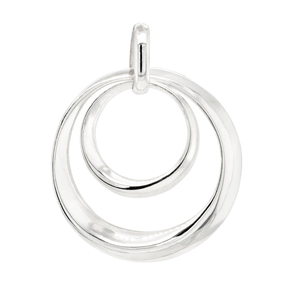 Double Hoop Concentric Sterling Silver 925 Pendant