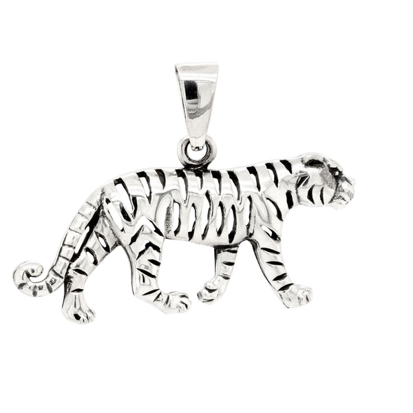 Tiger Prowling Sterling Silver 925 Pendant