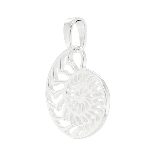 Nautilus Shell Cross Section Sterling Silver 925 Pendant
