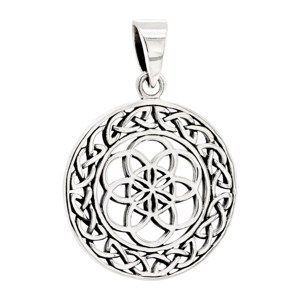 Seed of Life Celtic Knot Sterling Silver 925 Pendant