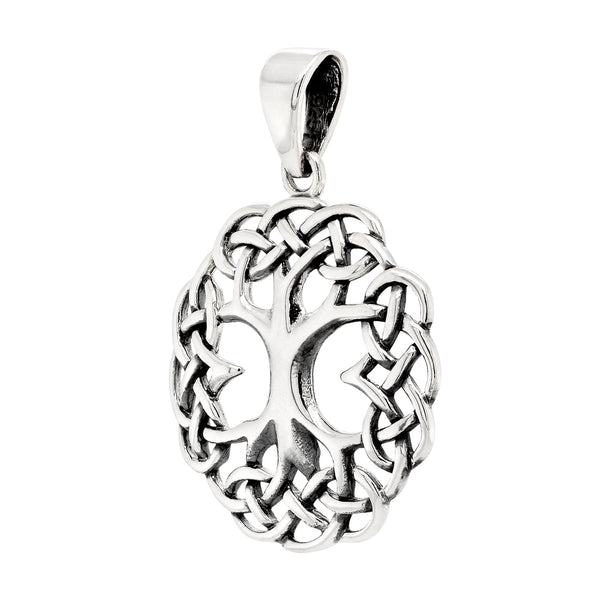 Norse Viking Tree of Life Celtic Knot Sterling Silver 925 Pendant