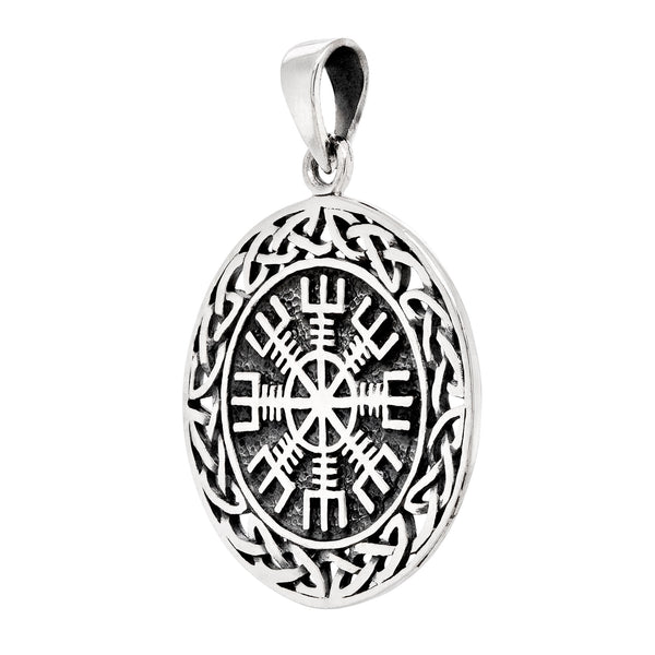 Norse Viking Helm of Awe Celtic Knot Sterling Silver 925 Pendant