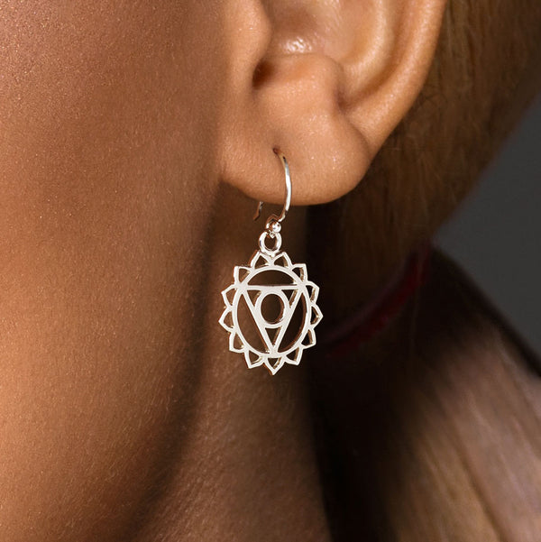 925 sterling silver throat chakra hook earrings