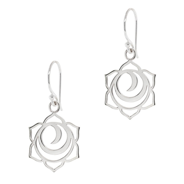 925 sterling silver sacral chakra hook earrings