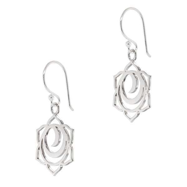 925 sterling silver sacral chakra hook earrings