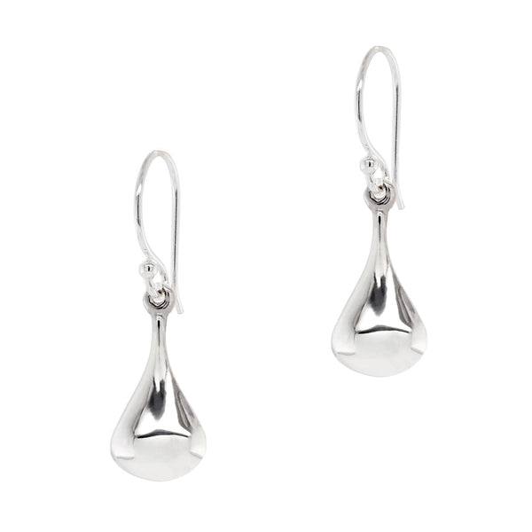 925 sterling silver wide conical droplet hook earrings