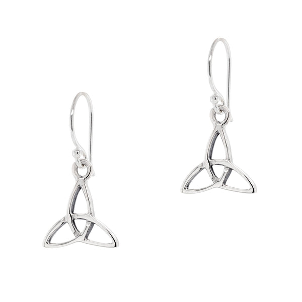 925 sterling silver triquetra trinity hook earrings