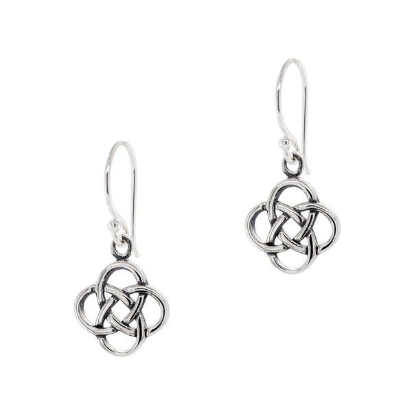 925 sterling silver celtic shield knot hook earrings