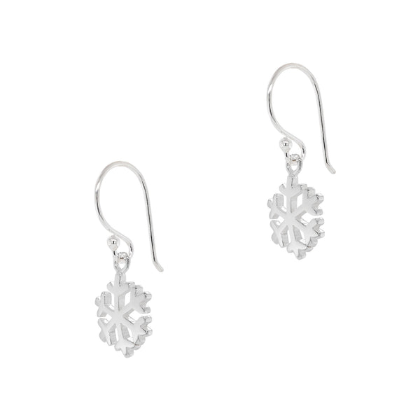 925 sterling silver snowflake hook earrings