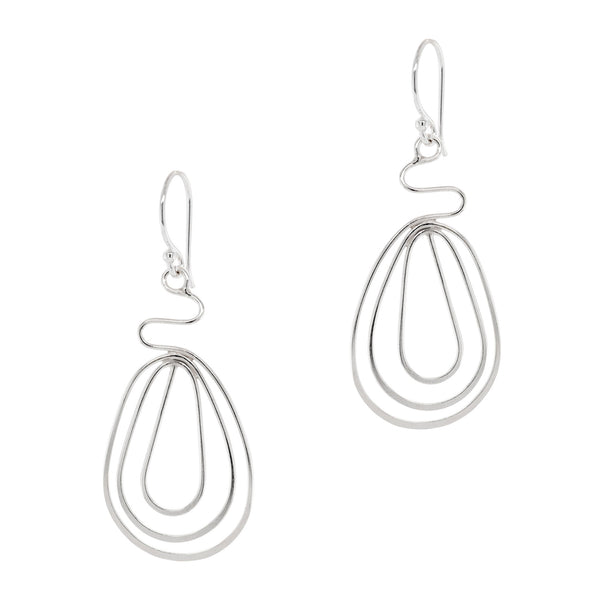925 sterling silver teardrop wirework hook earrings