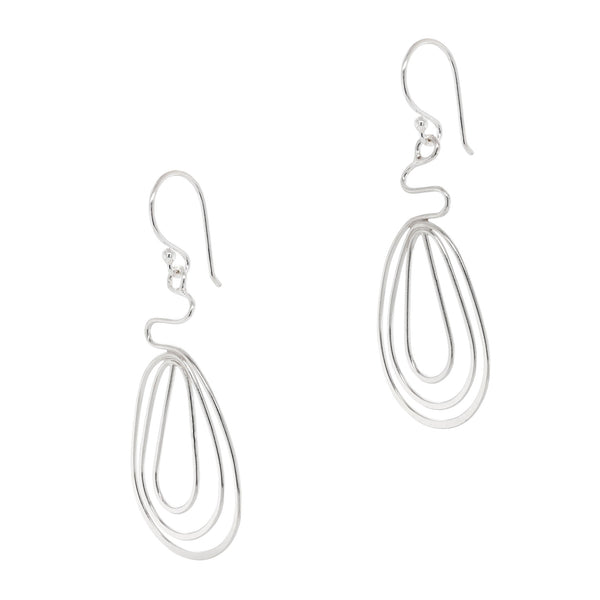 925 sterling silver teardrop wirework hook earrings