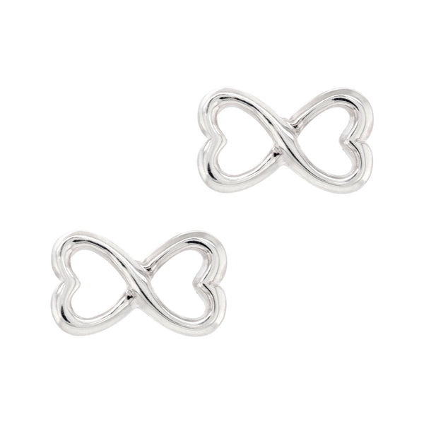 925 sterling silver infinity heart stud earrings
