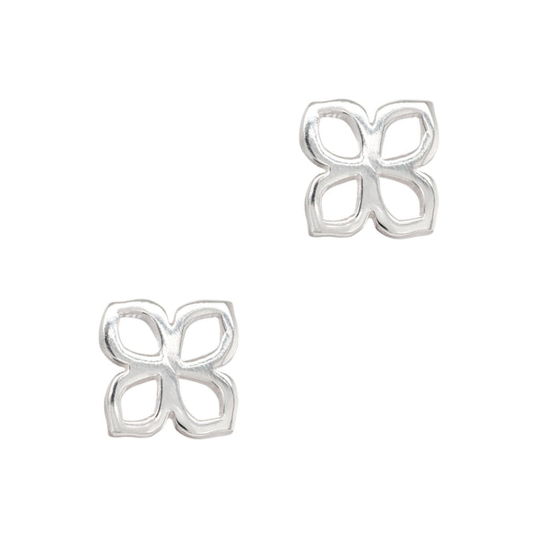 925 sterling silver four leaf clover stud earrings