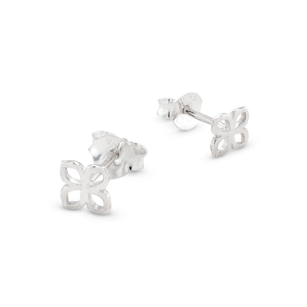 925 sterling silver four leaf clover stud earrings