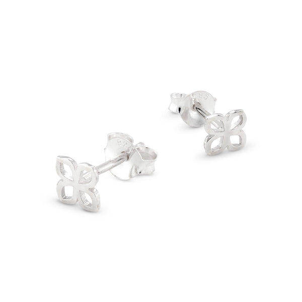 925 sterling silver four leaf clover stud earrings