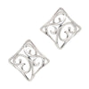 925 sterling silver filigree diamond shape stud earrings