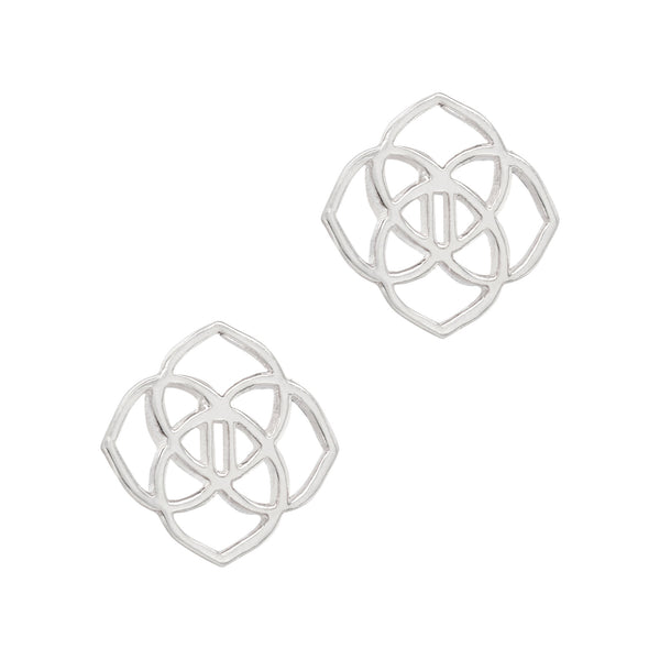 925 sterling silver celtic knot flower stud earrings