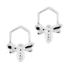 925 sterling silver bee honeycomb stud earrings
